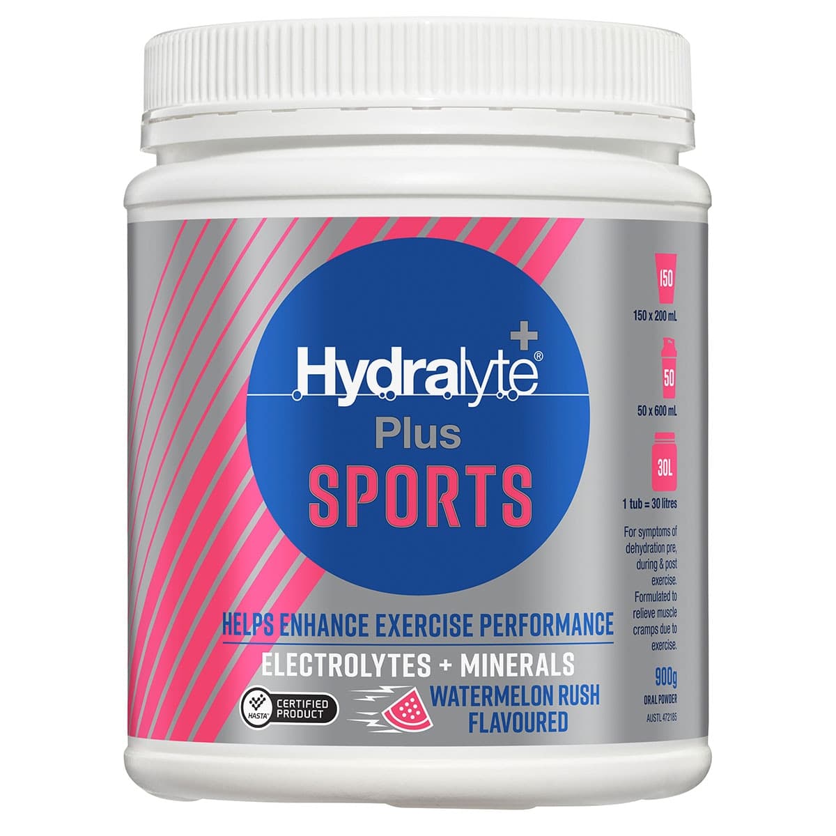 Hydralyte Plus Sports Electrolyte Powder Watermelon 900g