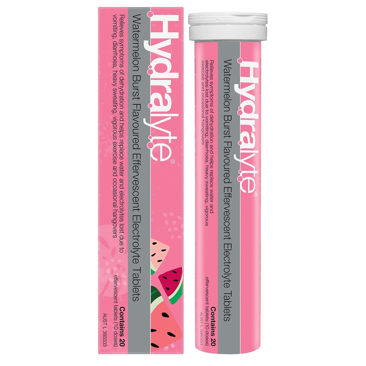 Hydralyte Effervescent Electrolyte Tablets Watermelon 20 Pack