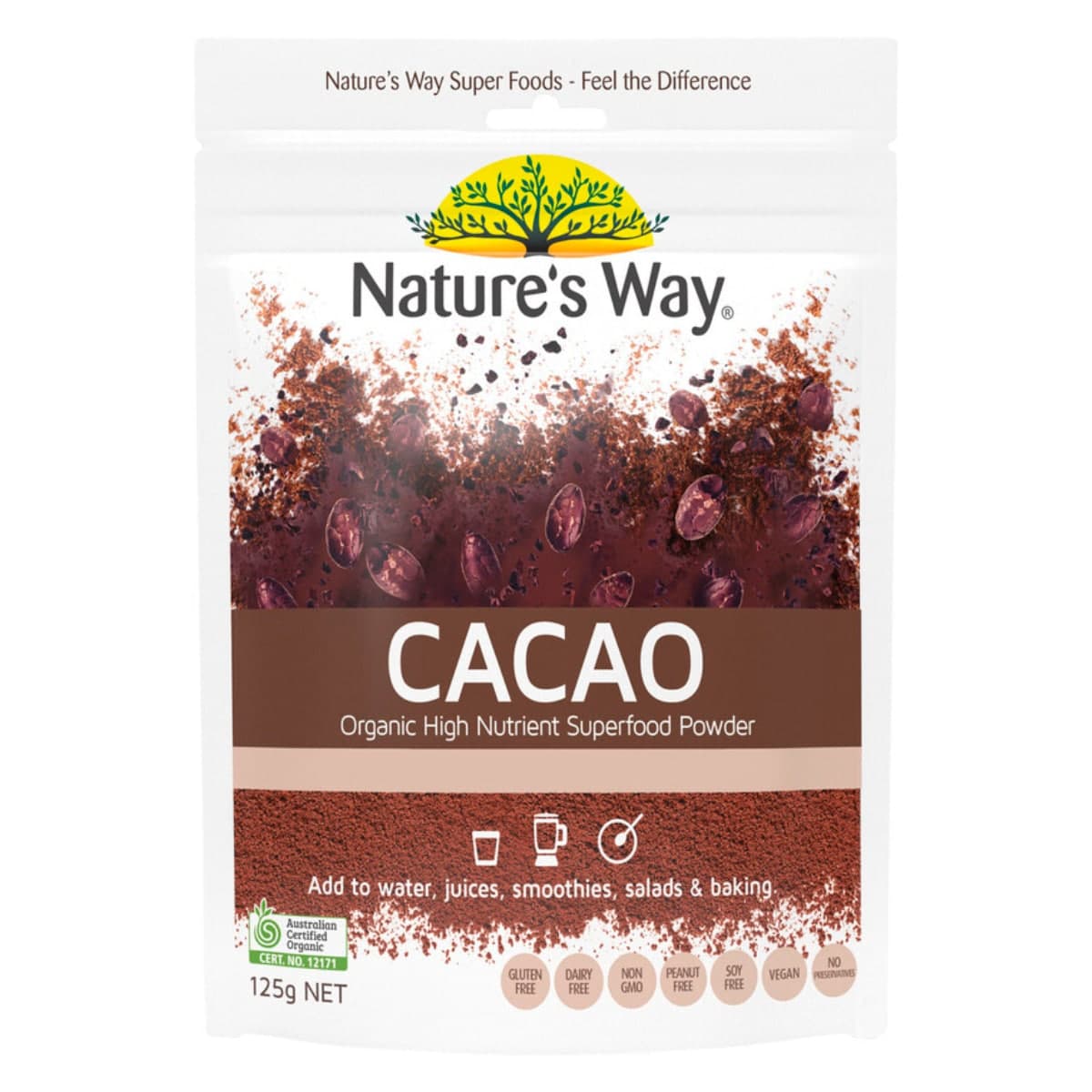 Nature's Way Superfood Organic Cacao Powder 125g