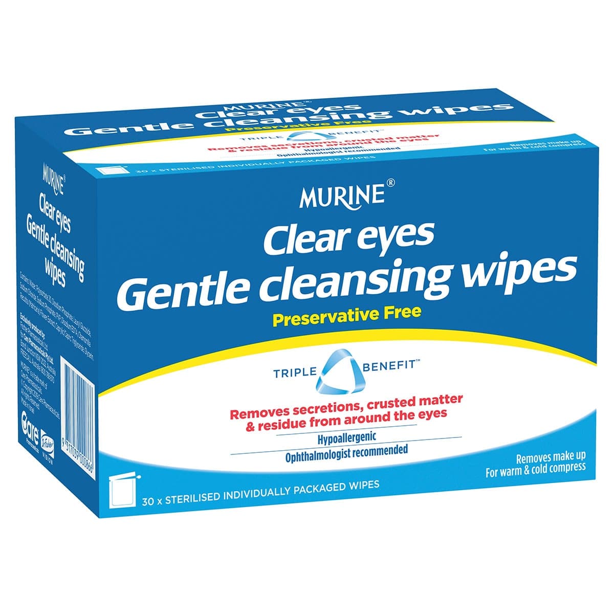 Murine Clear Eyes Gentle Cleansing Wipes 30 Pack