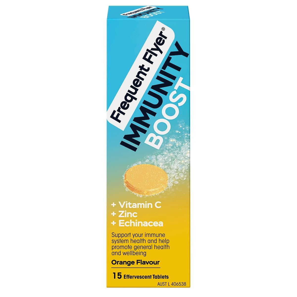 Frequent Flyer Immunity Boost Effervescent Tablets Orange 15 Pack
