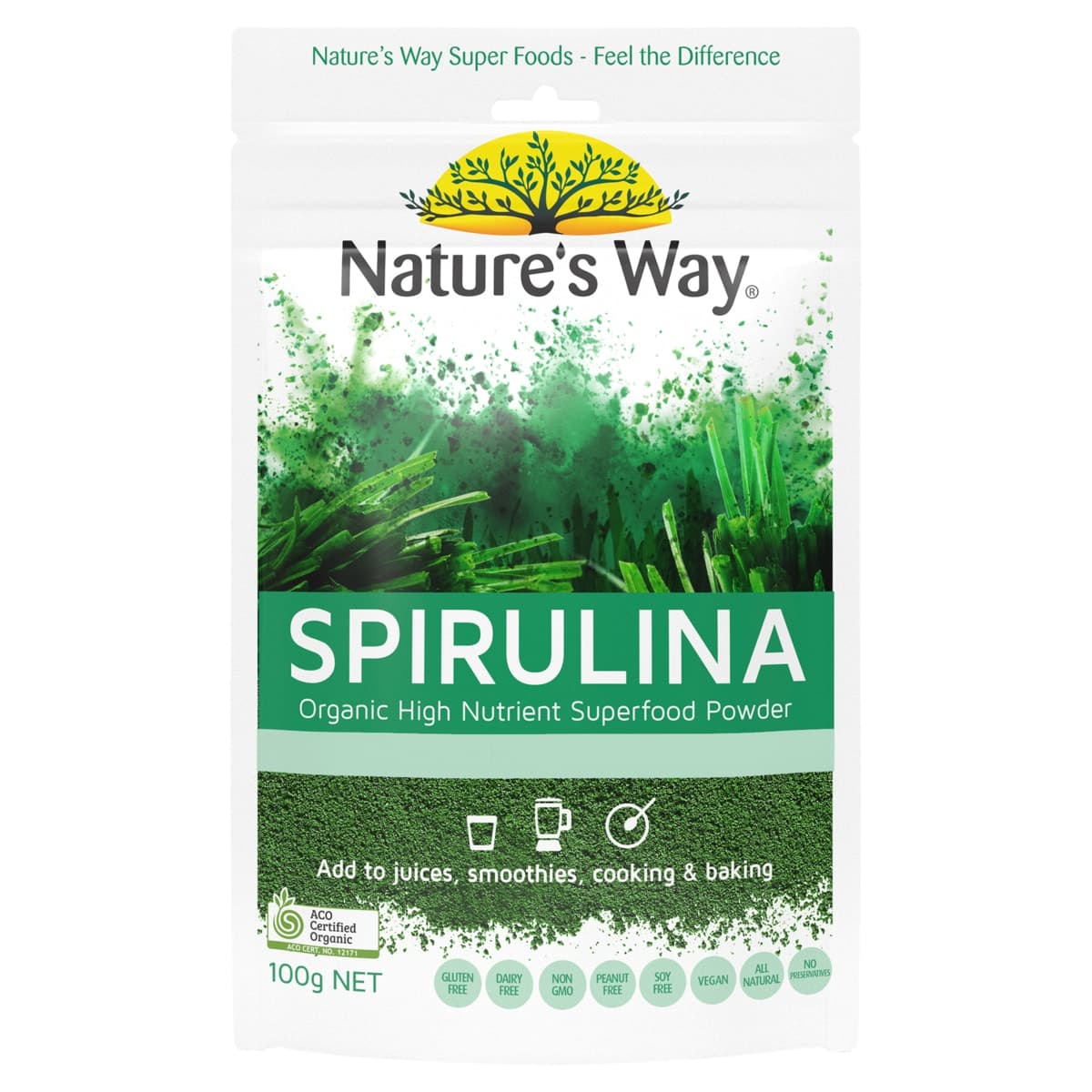 Nature's Way Superfood Organic Spirulina Powder 100g