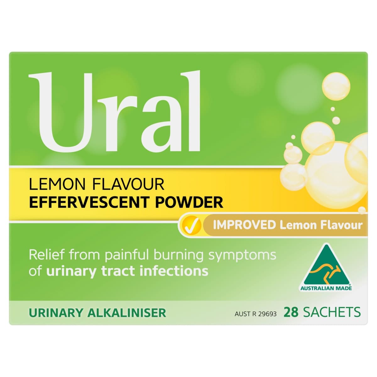 Ural Effervescent Powder Sachets Lemon Flavour 28 x 4g