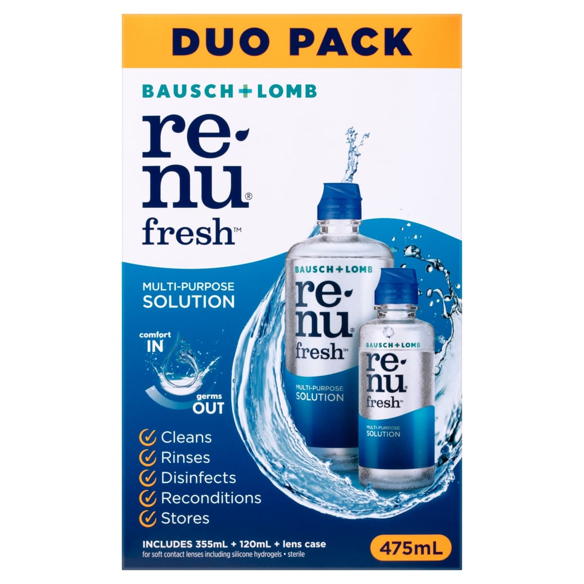 Bausch & Lomb Renu Fresh Multi-Purpose Solution 355ml + 120ml