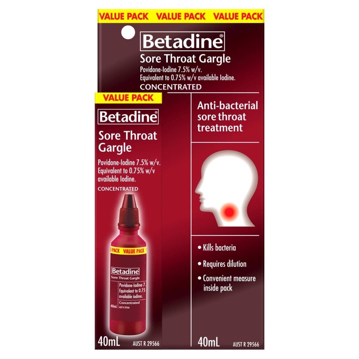 Betadine Sore Throat Gargle Concentrated 40ml