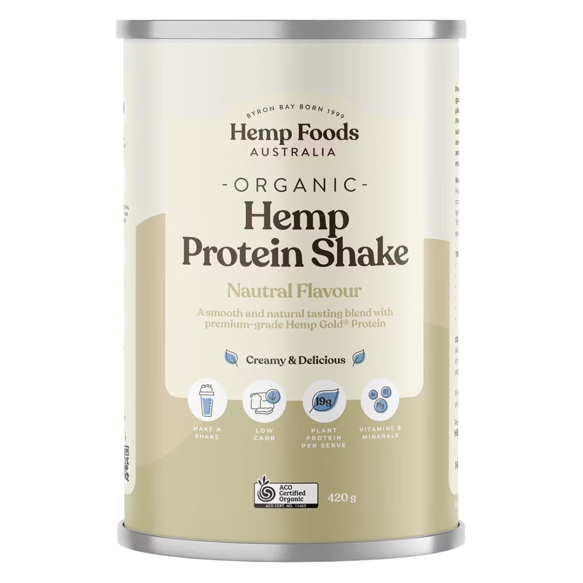 Hemp Foods Australia Organic Hemp Protein Powder Natural 420g