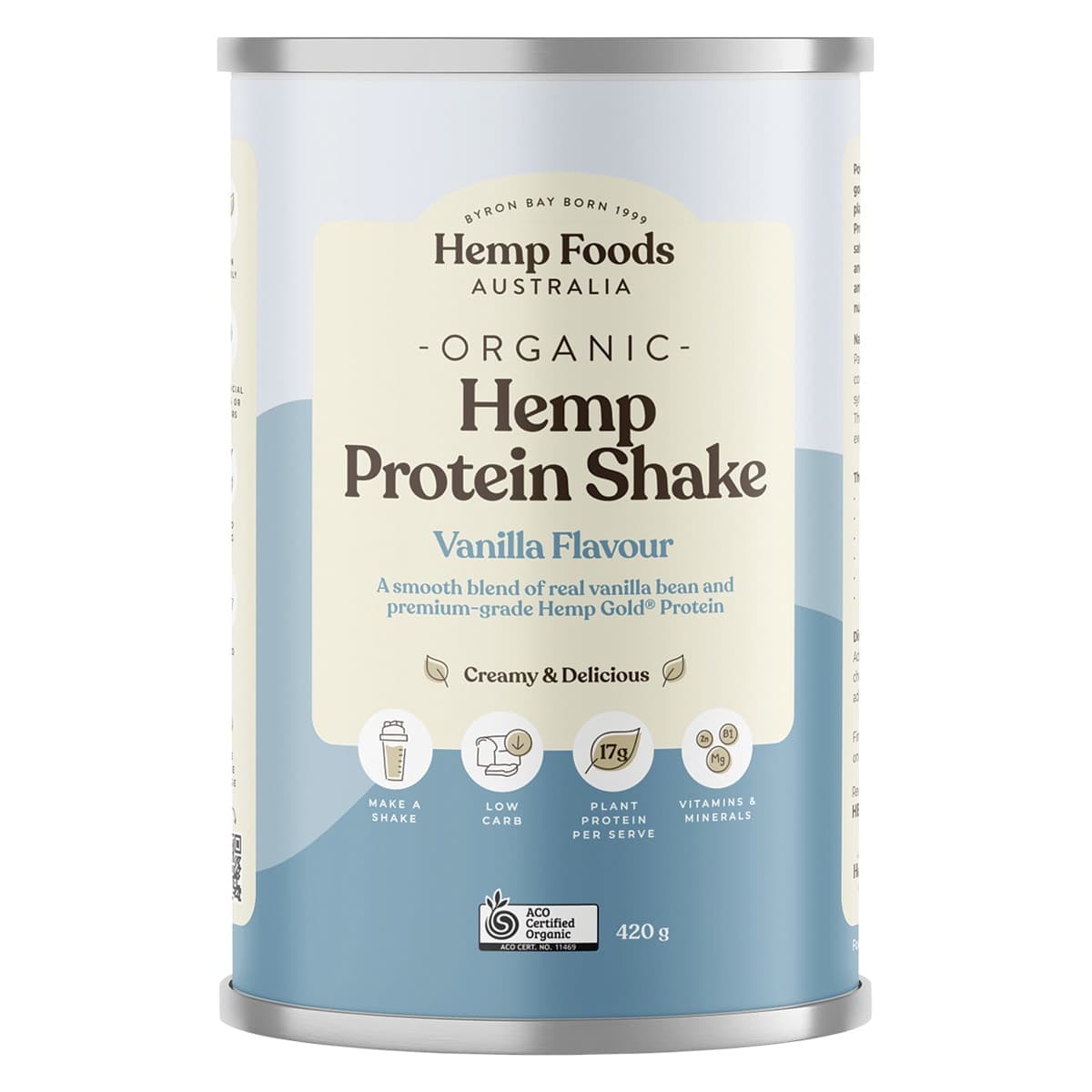 Hemp Foods Australia Organic Hemp Protein Vanilla 420g