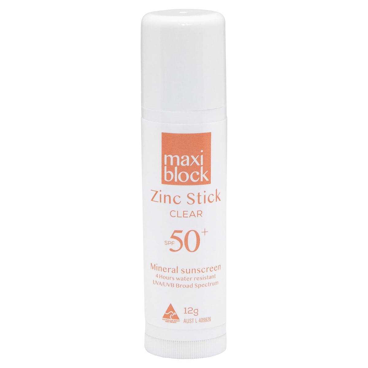 Maxiblock Clear Zinc Stick SPF50+ 12g
