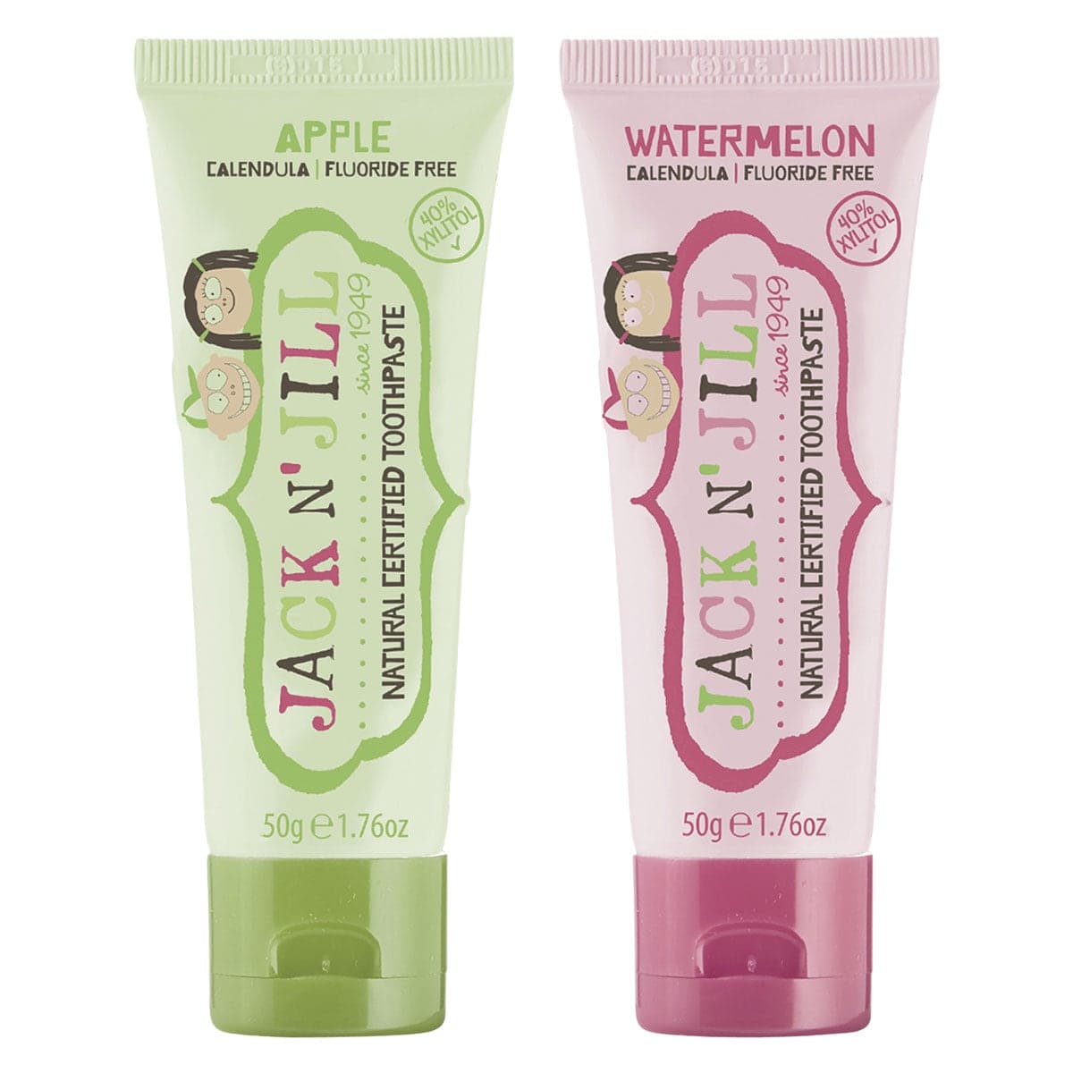 Jack n Jill Childrens Toothpaste Two Flavour Pack Apple & Watermelon 50g
