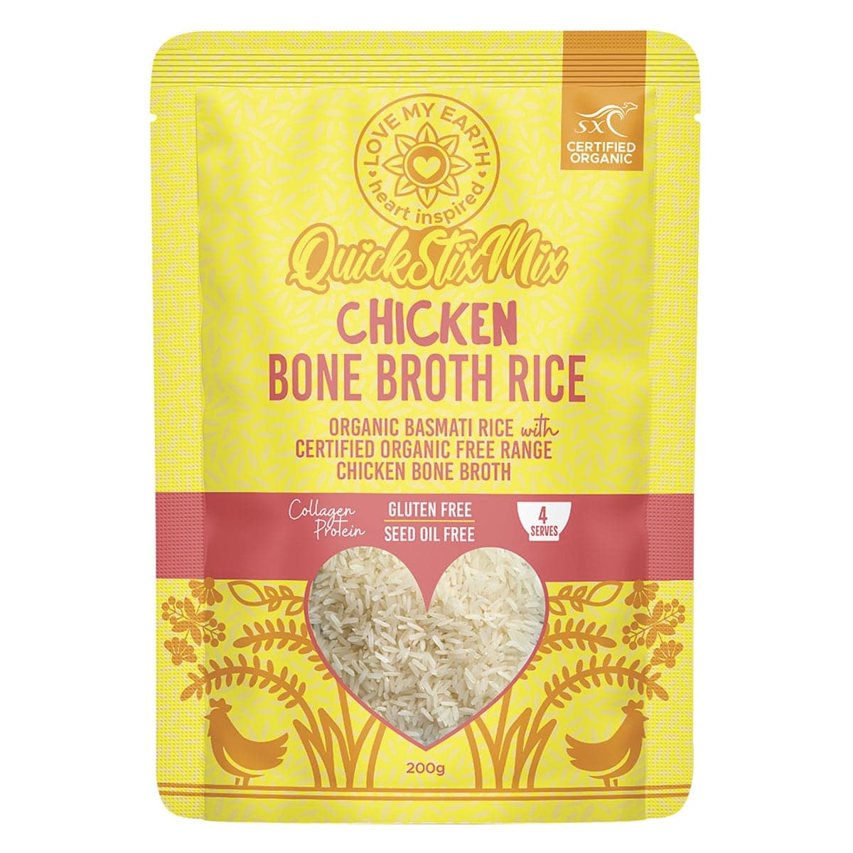 Quick Stix Mix Organic Bone Broth Rice Chicken 200g
