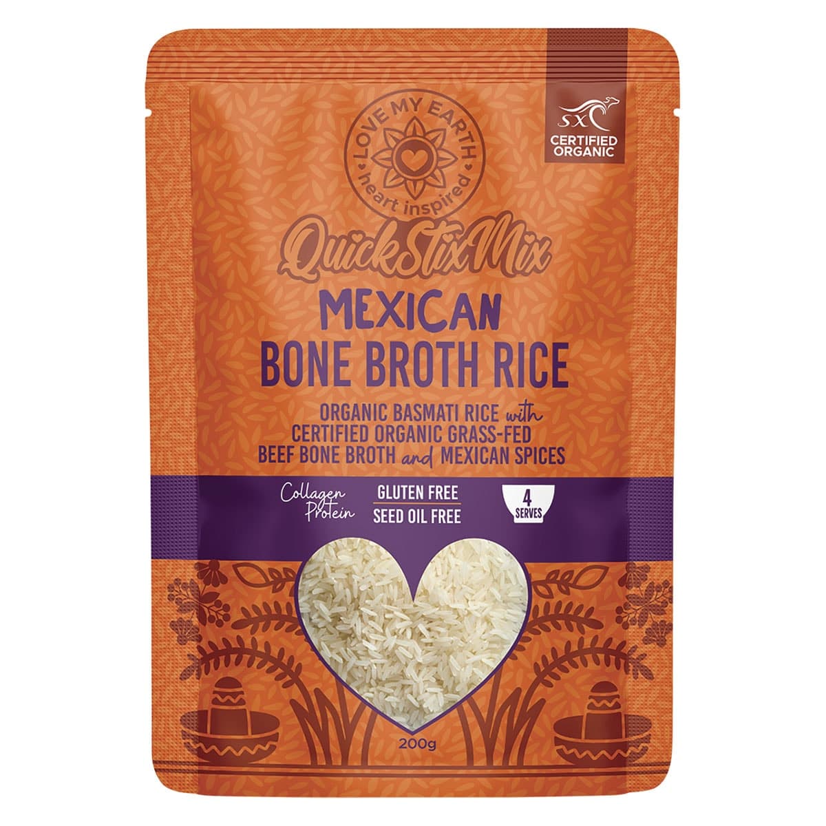 Quick Stix Mix Organic Bone Broth Rice Mexican 200g
