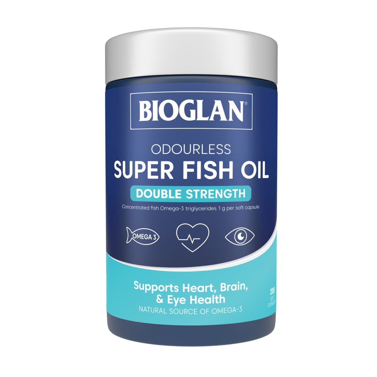 Bioglan Odourless Super Fish Oil Double Strength 200 Capsules