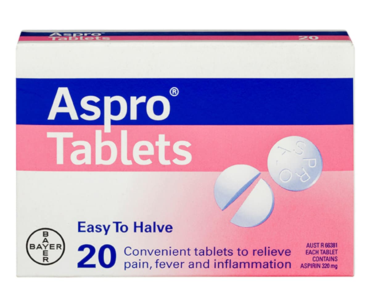 Aspro Aspirin 320mg Pain Relief 20 Tablets