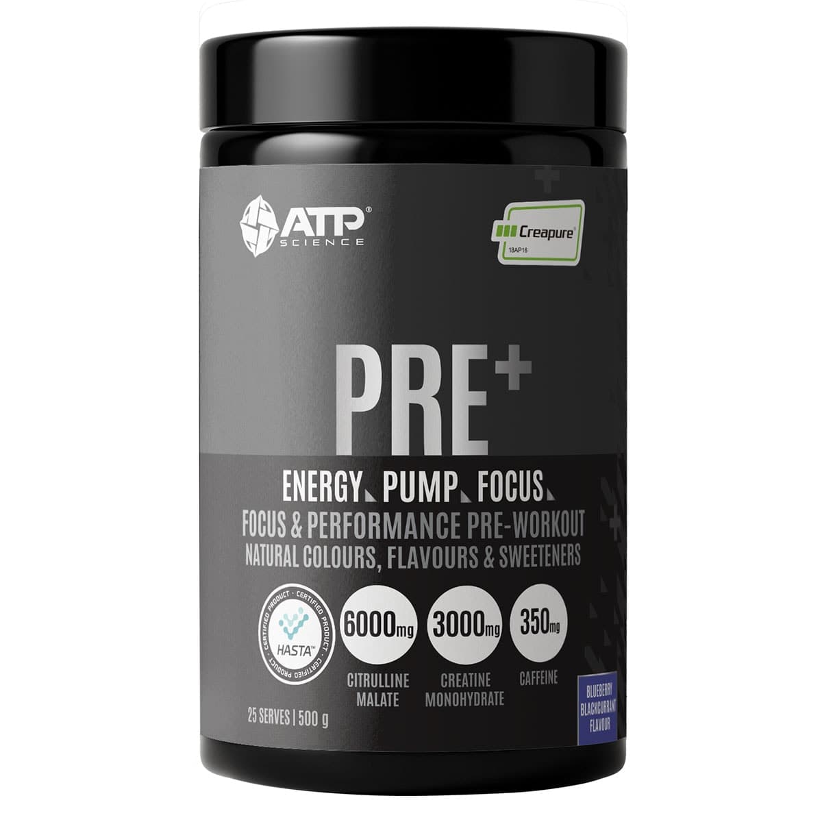 ATP Science PrePlus Pre-Workout Powder Blueberry Blackcurrant 500g