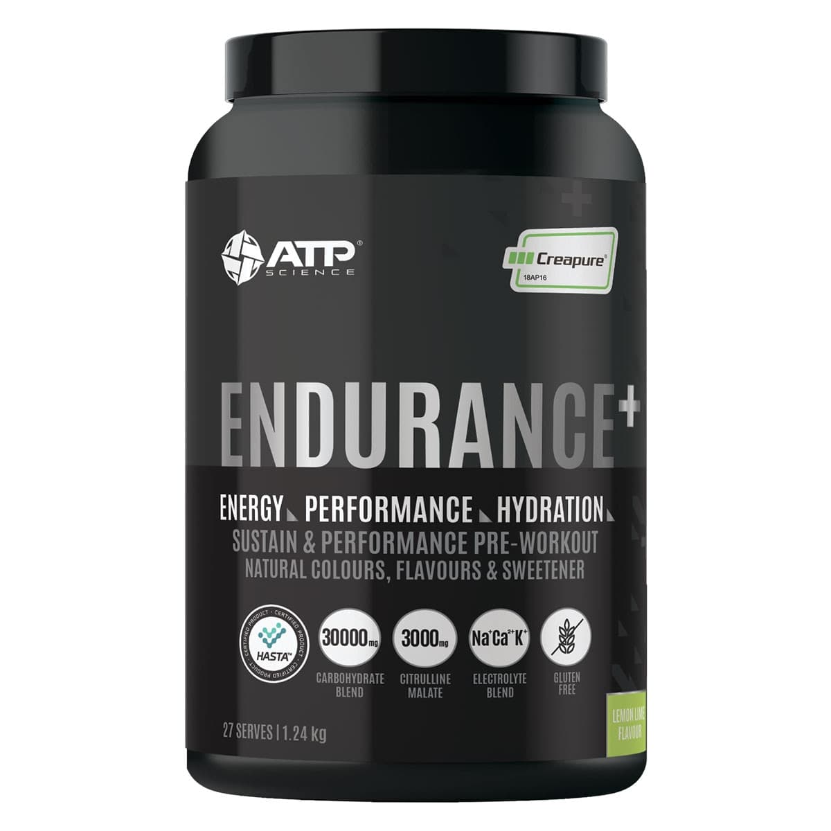 ATP Science Endurance Plus Pre-Workout Powder Lemon Lime 1.24kg