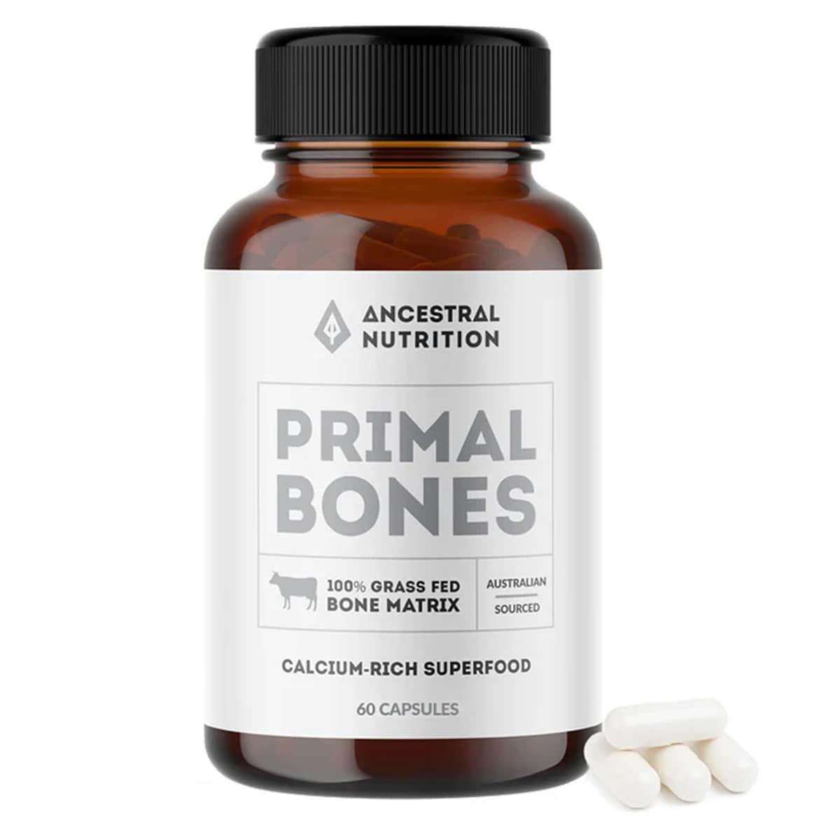 Ancestral Nutrition Primal Bones Grass-Fed Bone Matrix 60 Capsules