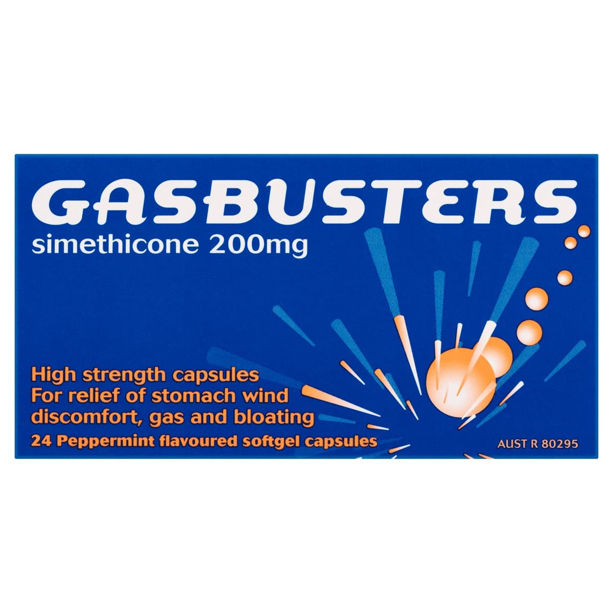 Gasbusters 200mg Capsules Peppermint 24 Pack