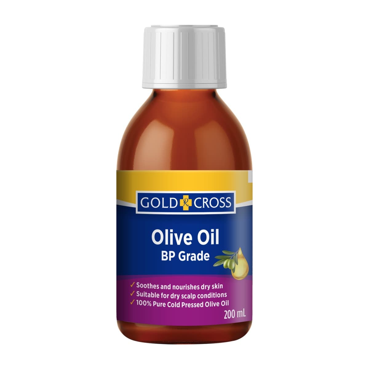 Gold Cross Olive Oil BP Grade 200ml