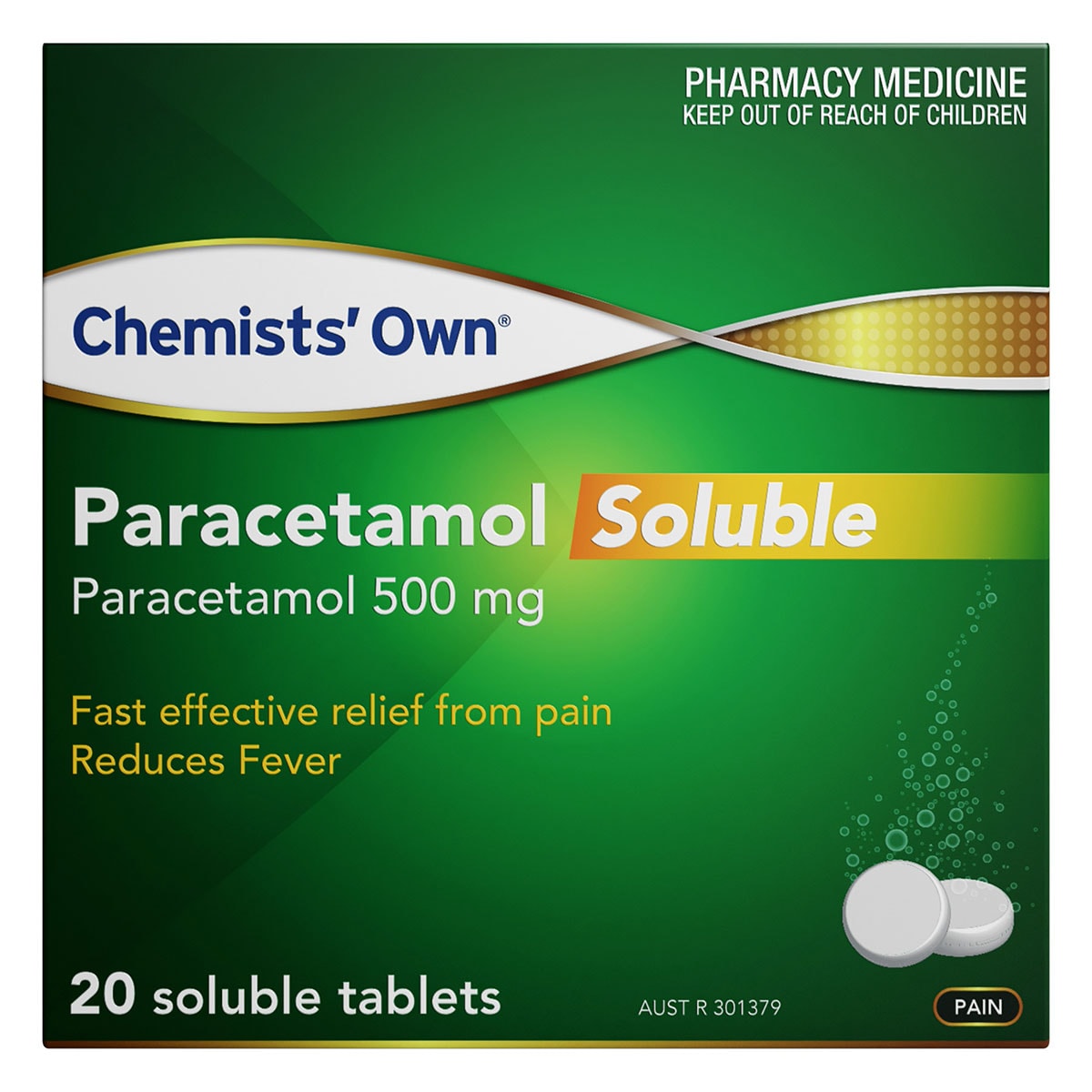 Chemists Own Paracetamol Soluble 20 Tablets
