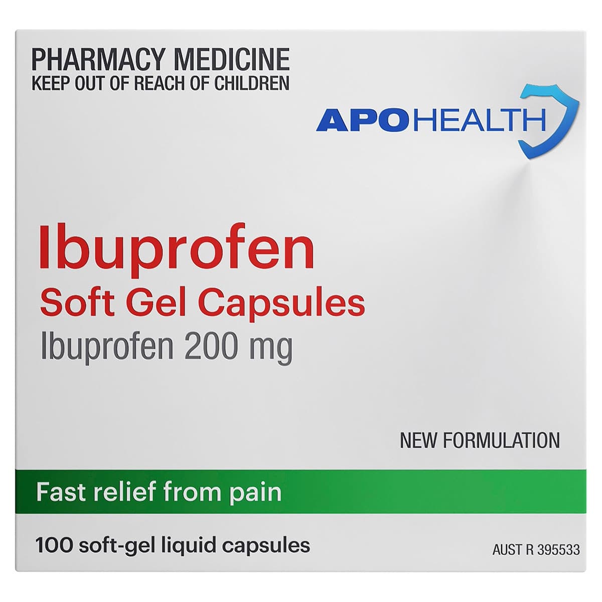 APOHEALTH Ibuprofen 200mg 100 Soft-Gel Liquid Capsules