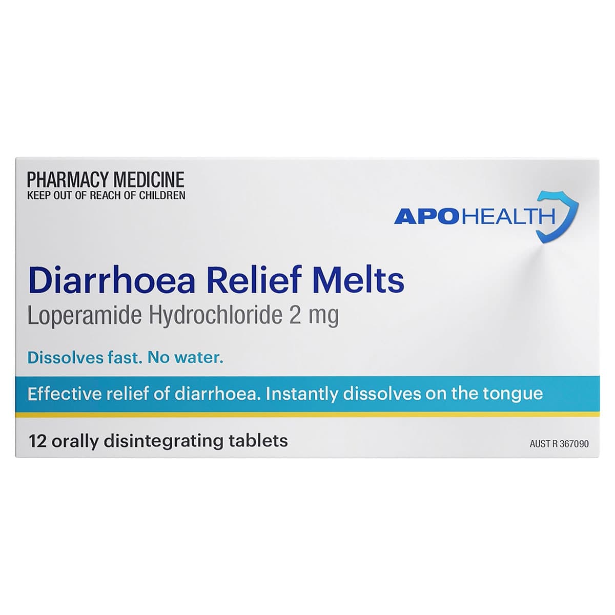 APOHEALTH Diarrhoea Relief Melts 12 Orally Disintegrating Tablets
