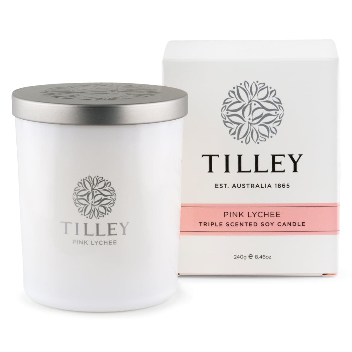 Tilley Scented Soy Candle Pink Lychee 240g