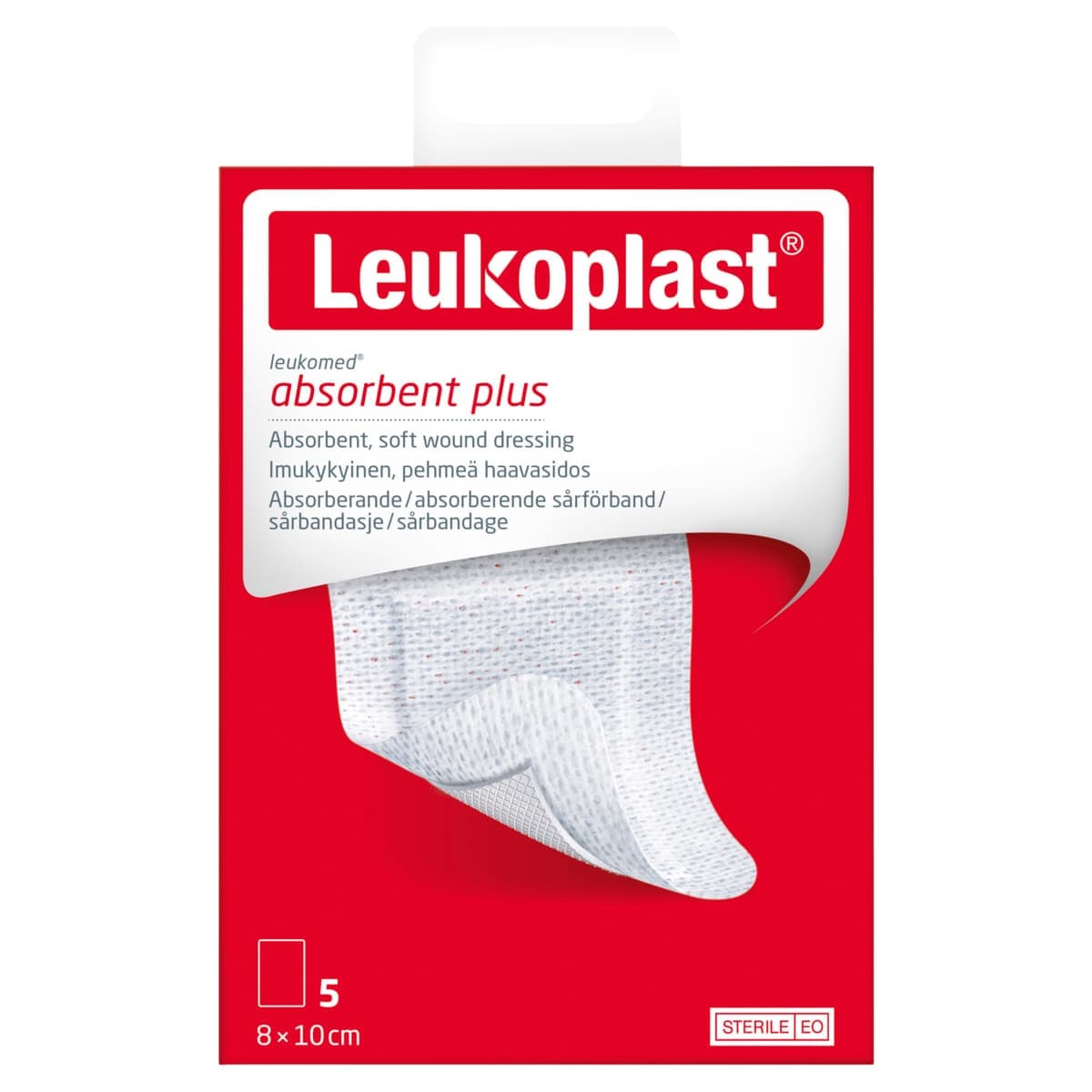 Leukoplast Leukomed Absorbent Plus Wound Dressing 8cm x 10cm 5 Pack