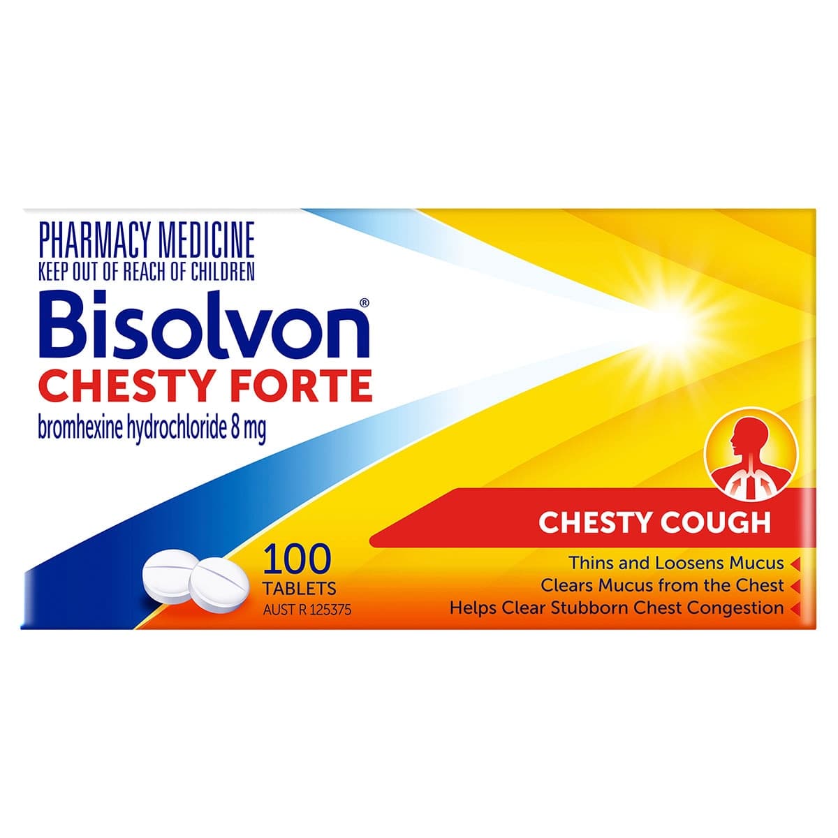 Bisolvon Chesty Forte Cough Tablets 100 Pack