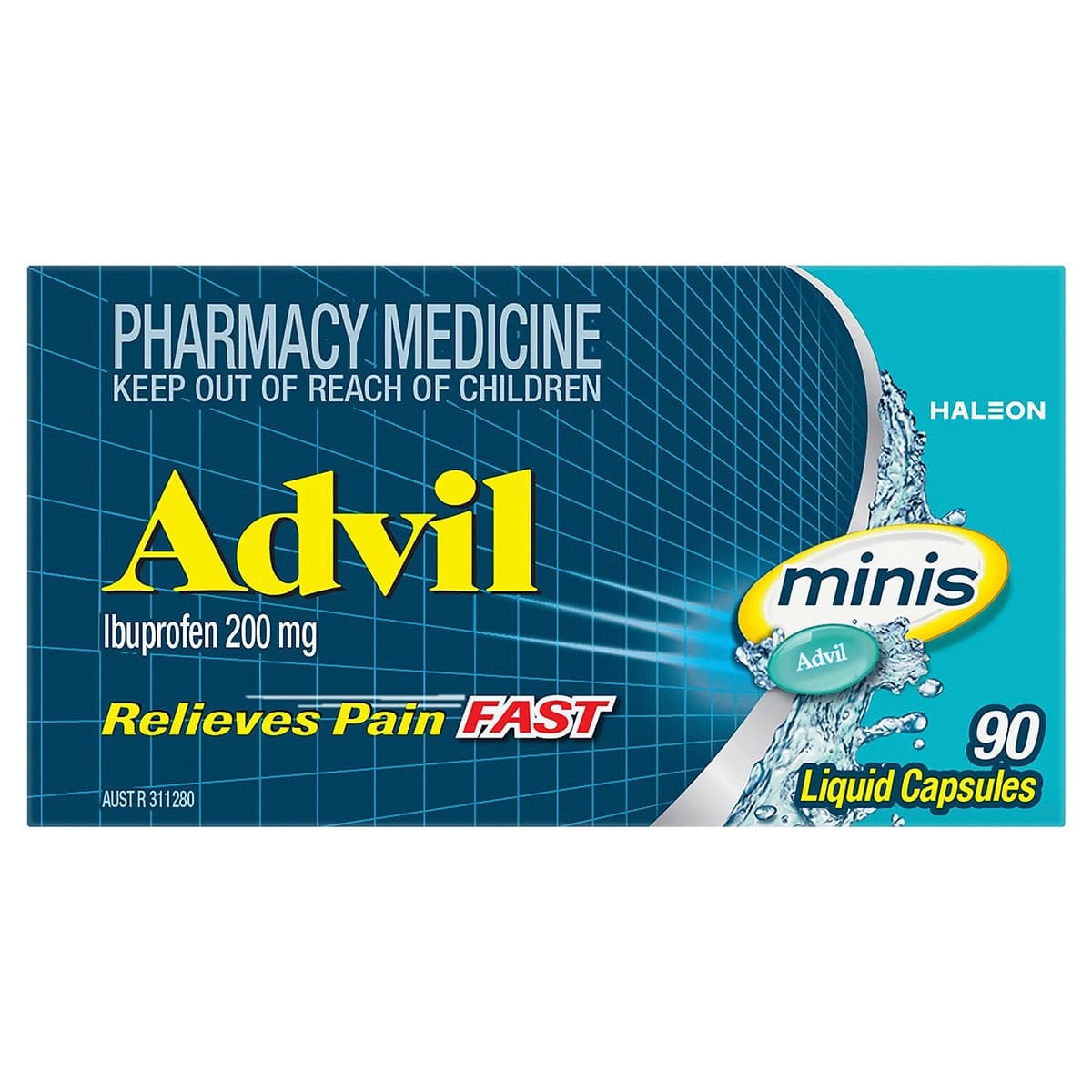 Advil Minis Fast Pain Relief 90 Liquid Capsules