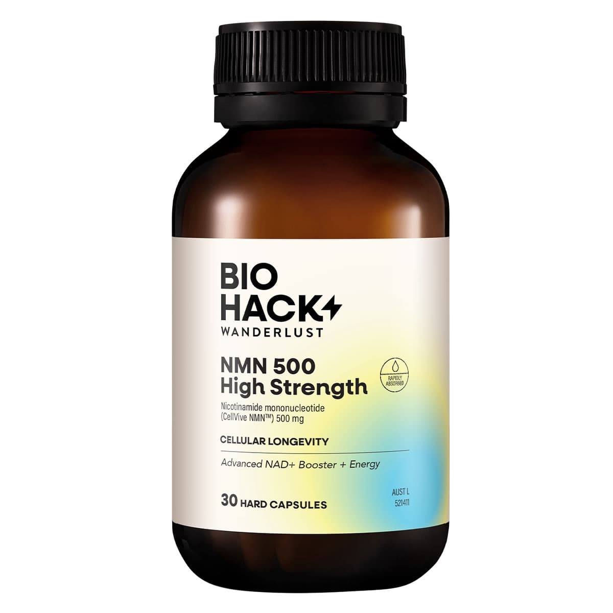 BioHack Wanderlust NMN 500mg High Strength 30 Capsules