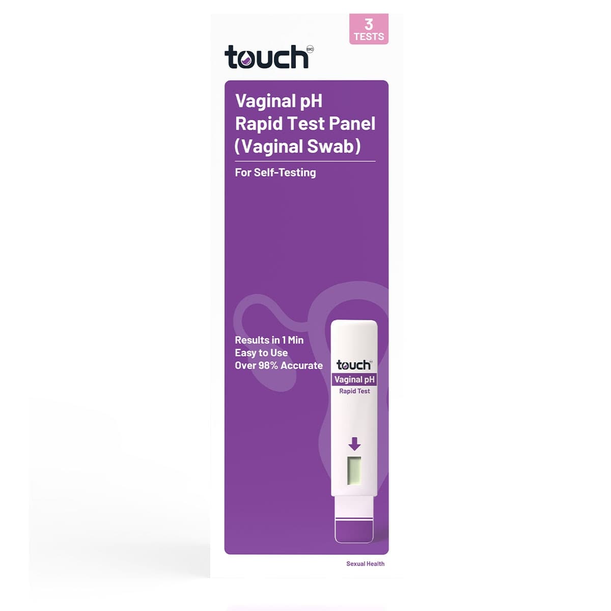 TouchBio Vaginal pH Rapid Test Panel (Vaginal Swab) - 1 Pack