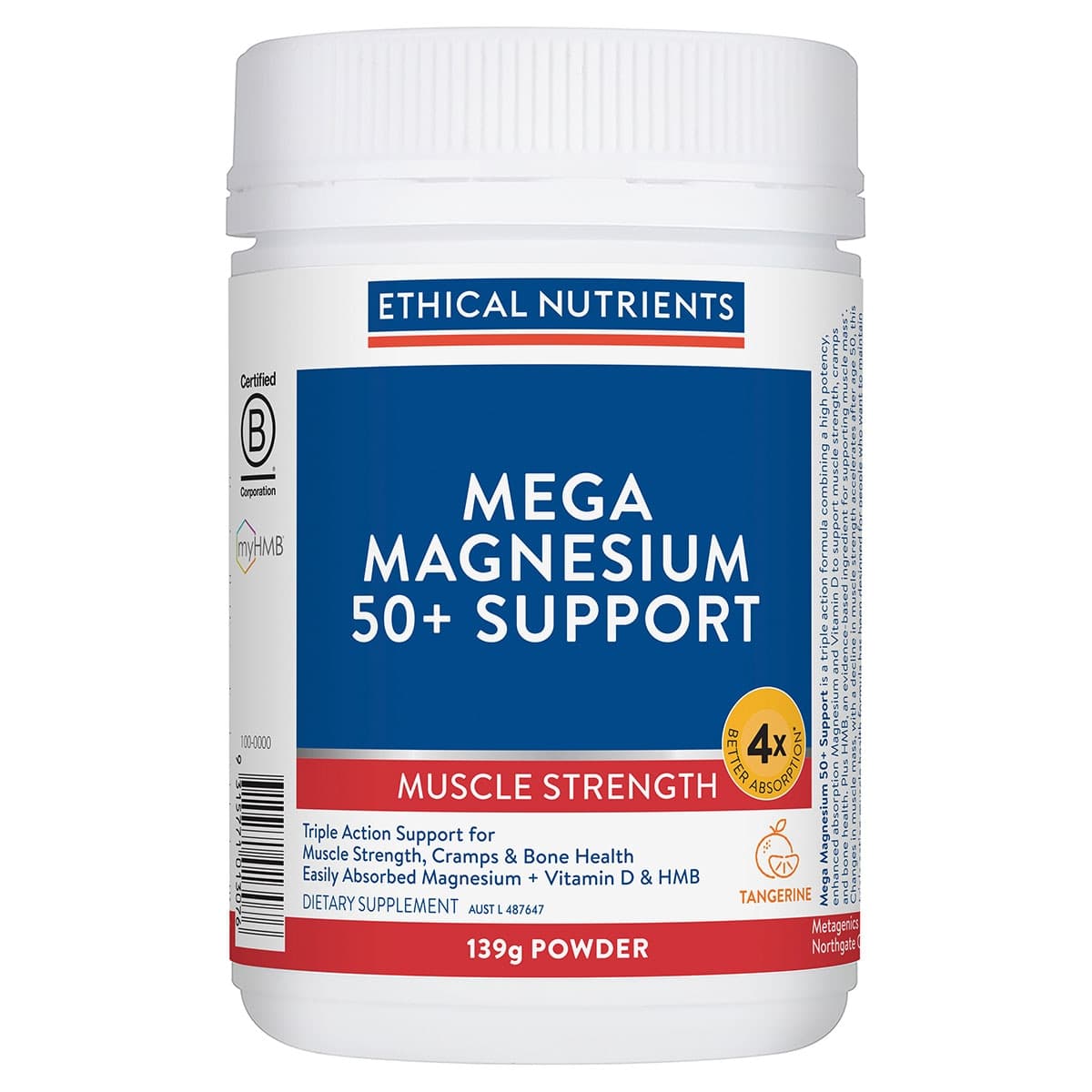 Ethical Nutrients Mega Magnesium Powder 50+ Support 139g
