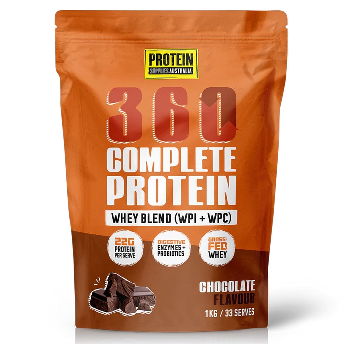 Protein Supplies Australia 360 Whey Protein Powder Chocolate 1kg