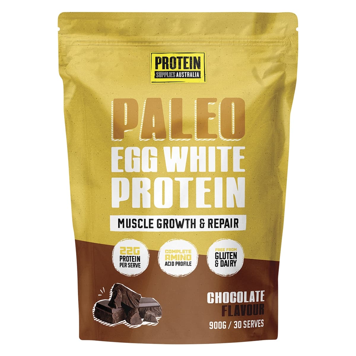 Protein Supplies Australia Paleo Egg White Protein Chocolate 900g
