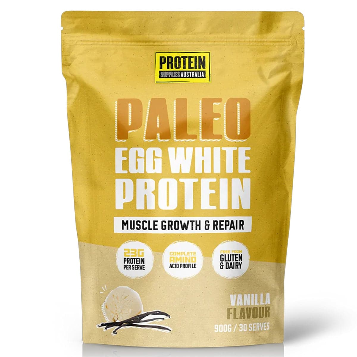 Protein Supplies Australia Paleo Egg White Protein Vanilla Bean 900g