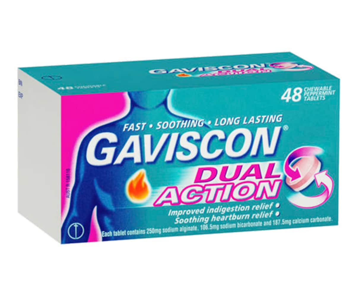 Gaviscon Dual Action Peppermint Chewable Tablets 48 Pack