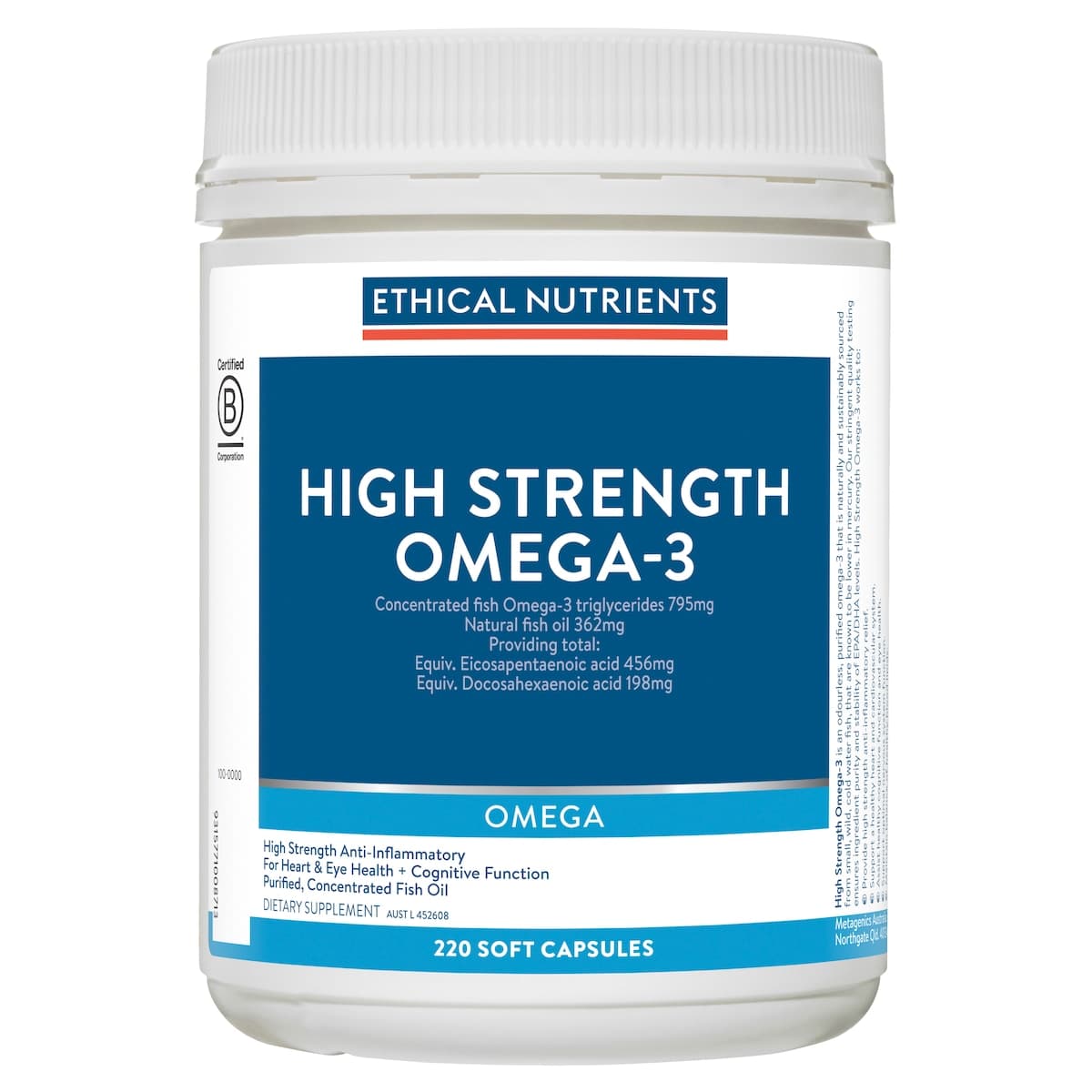 Ethical Nutrients High Strength Omega-3 220 Capsules