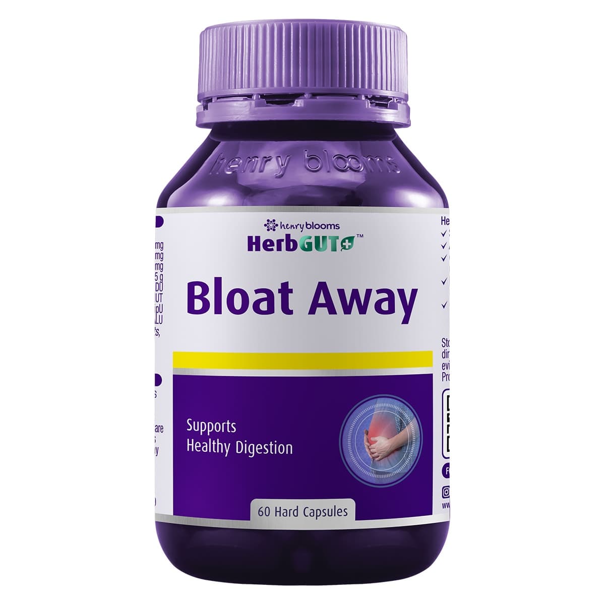 Henry Blooms HerbGut + Bloat Away 60 Capsules