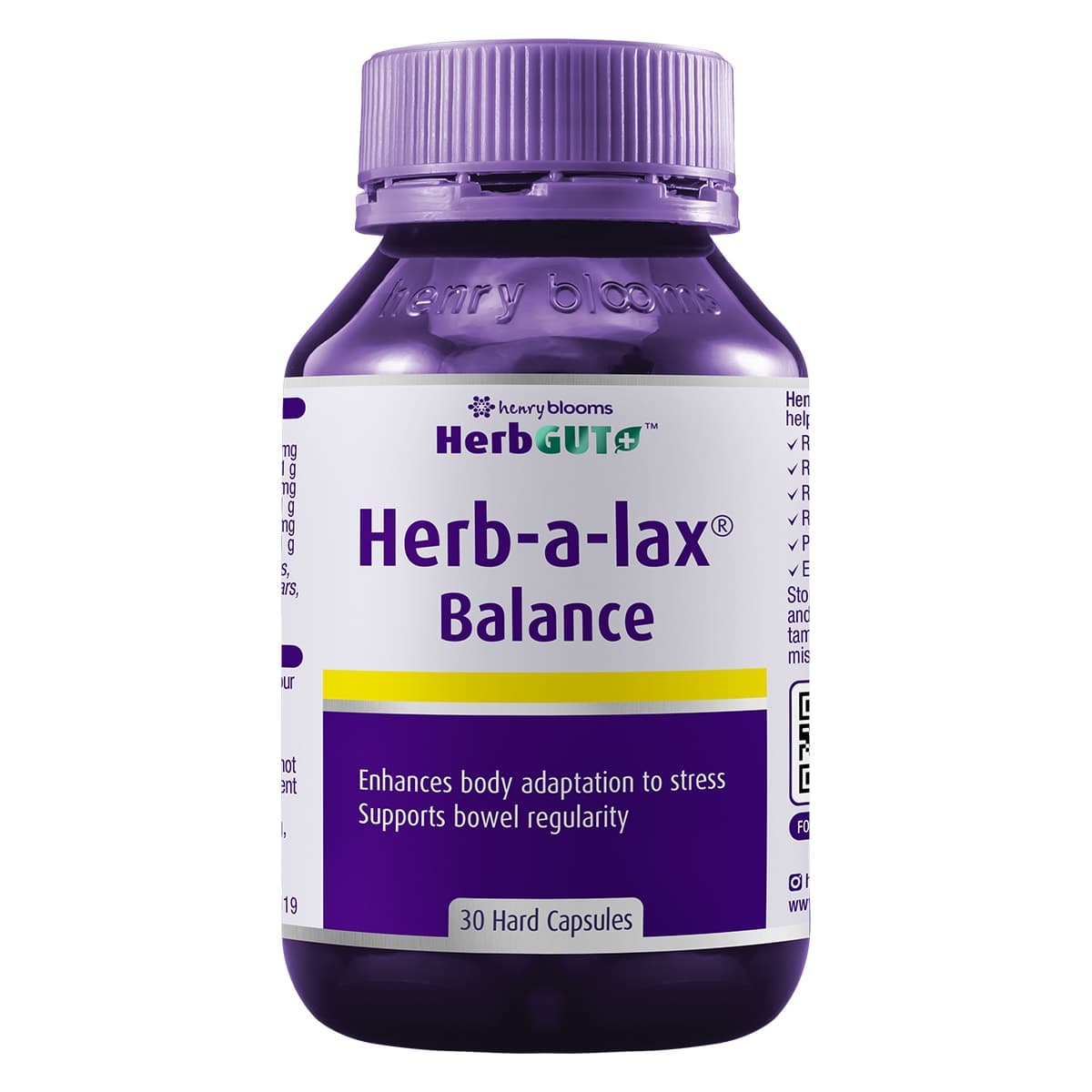 Henry Blooms HerbGut + Herb A Lax Balance 30 Capsules