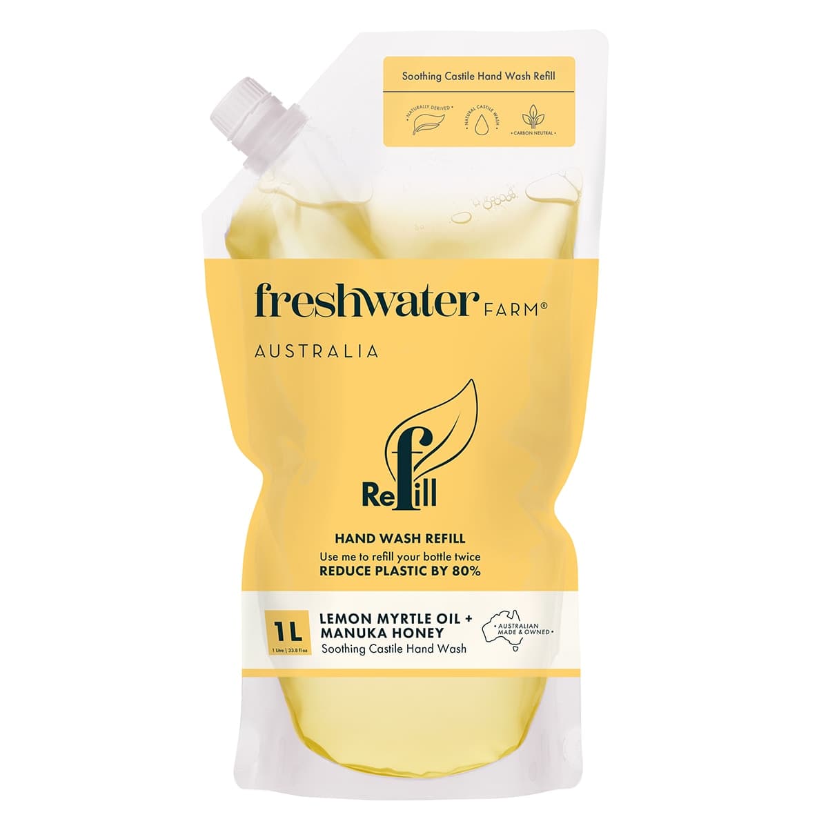 Freshwater Farm Lemon Myrtle + Manuka Honey Hand Wash Refill Pouch 1L