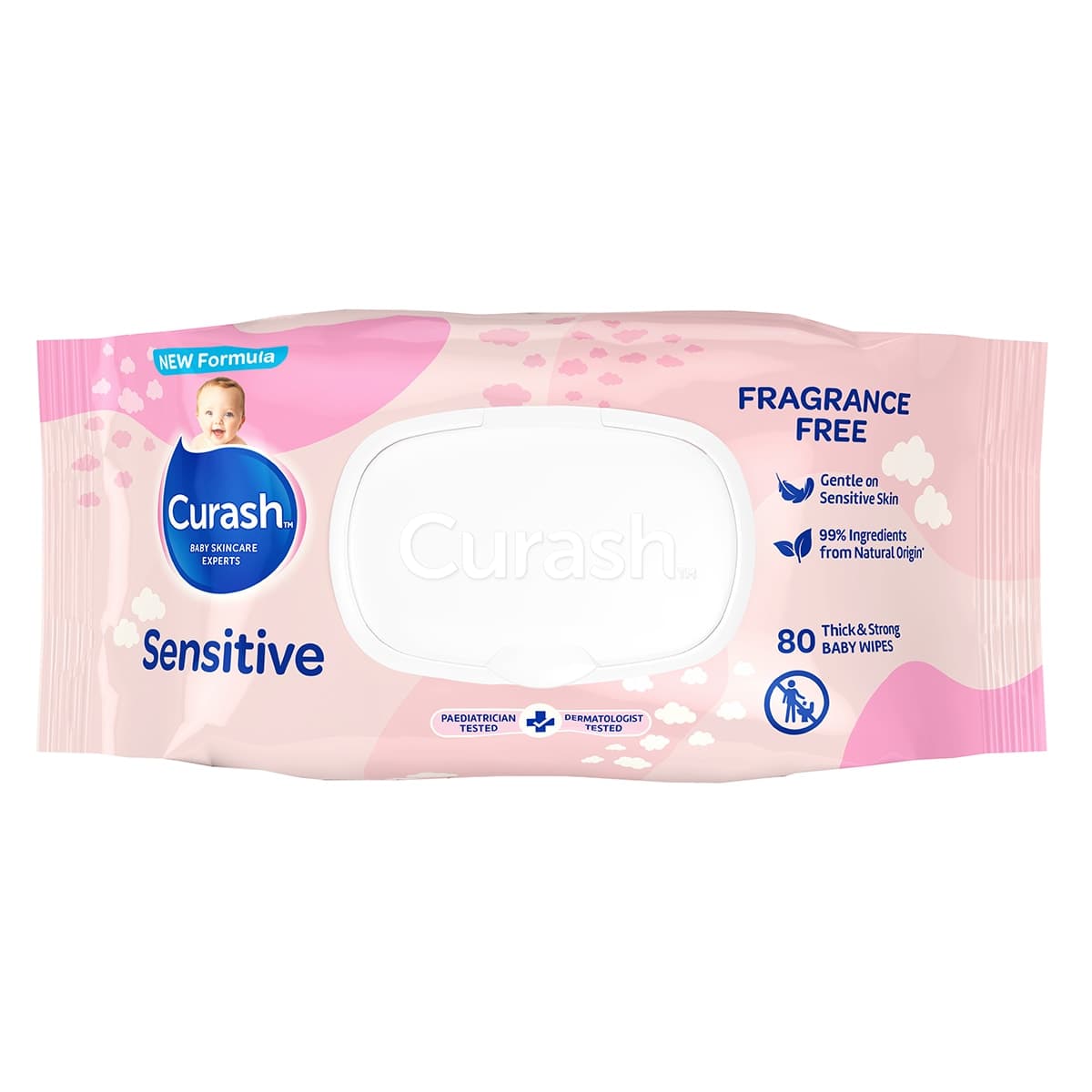 Curash Baby Wipes Fragrance Free 80 Pack