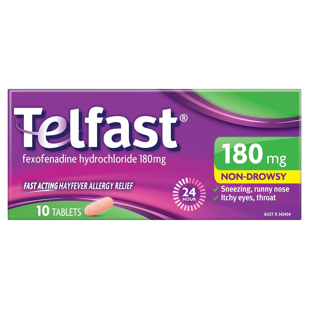 Telfast Allergy & Hayfever Relief 180mg 10 Tablets