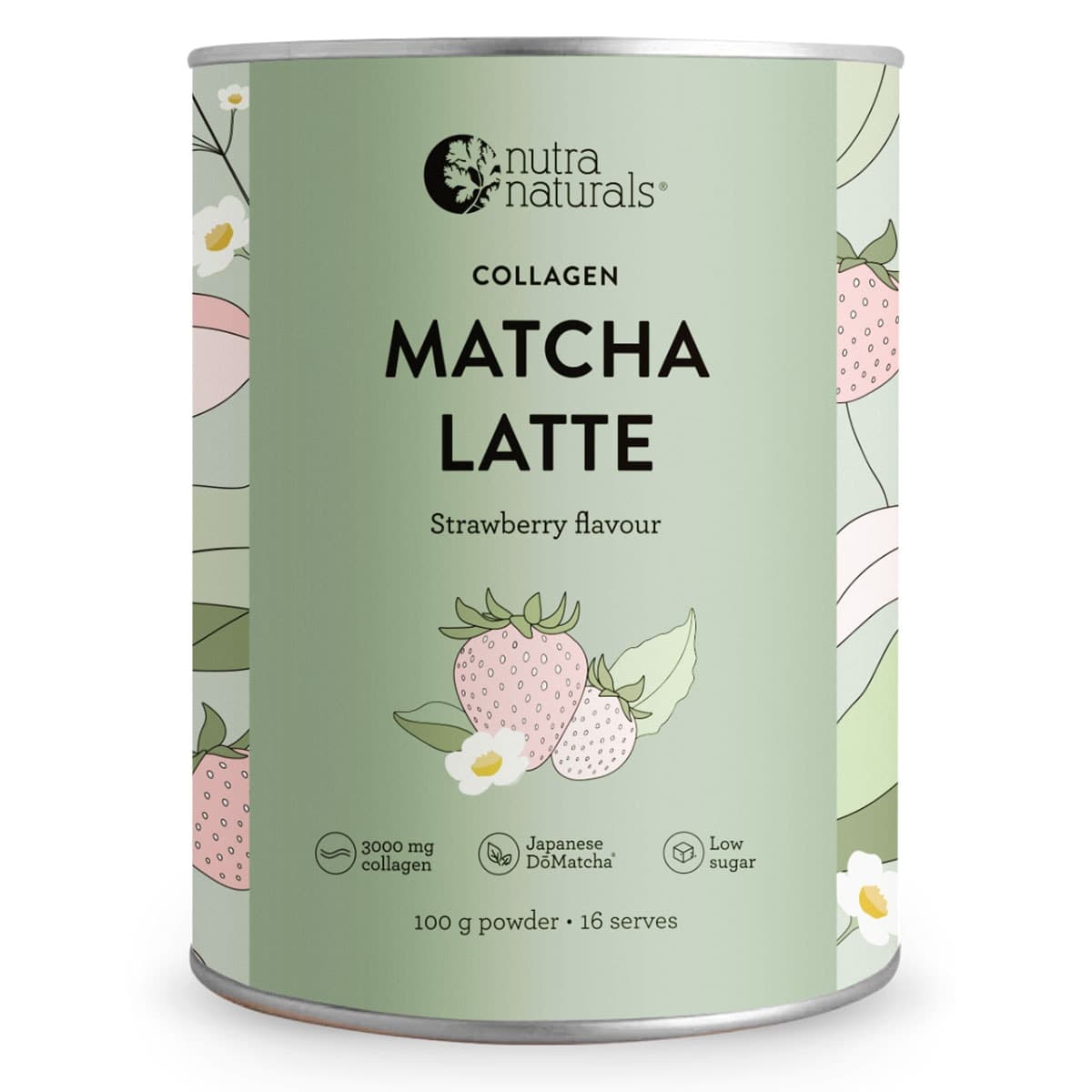 Nutra Naturals Collagen Strawberry Matcha Latte 100g
