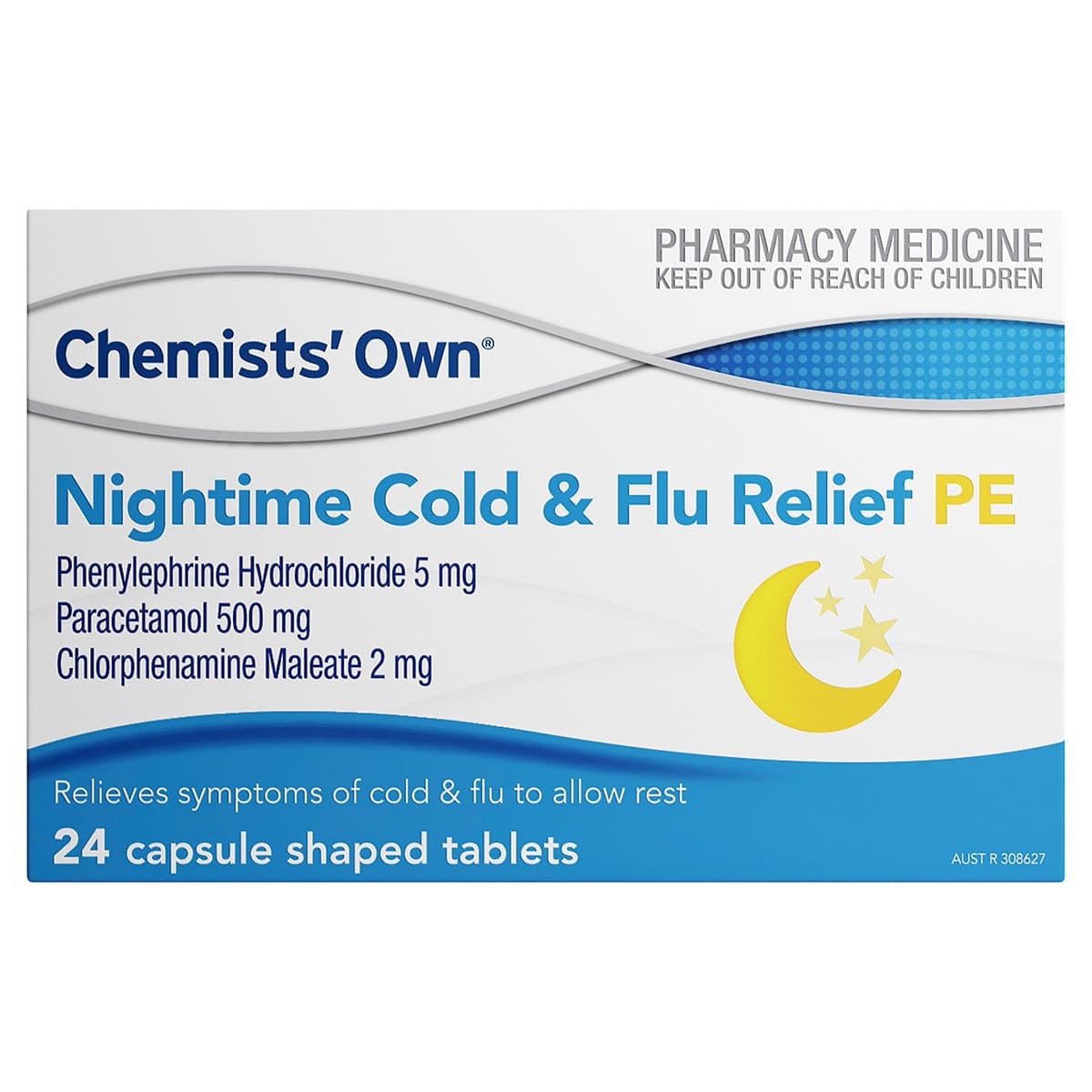 Chemists Own Nightime Cold & Flu Relief PE 24 Tablets