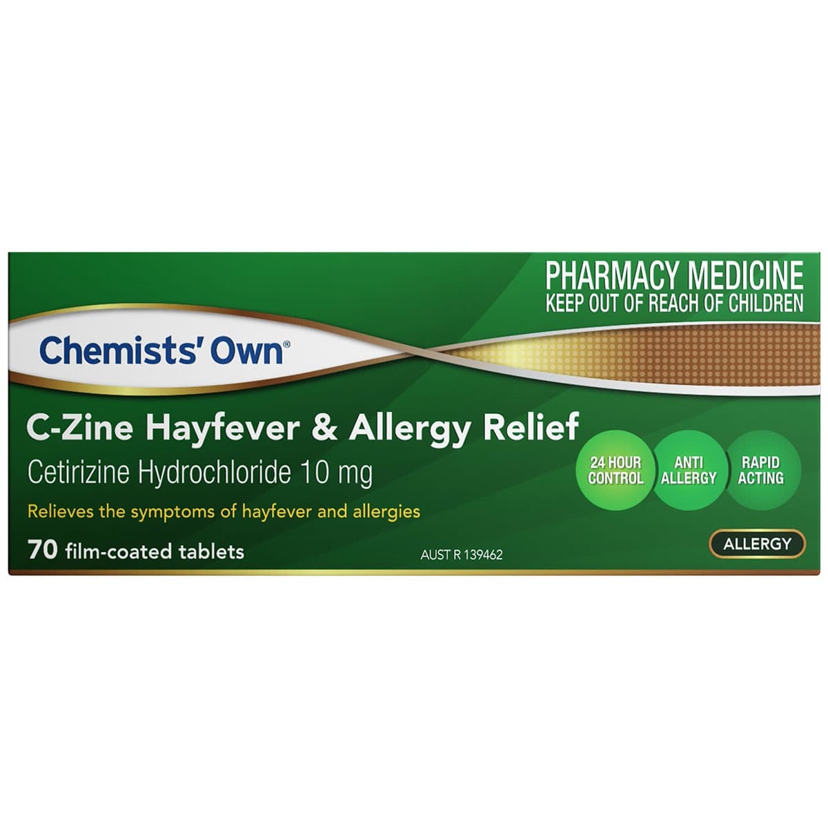 Chemists Own C-Zine Cetirizine 10mg 70 Tablets