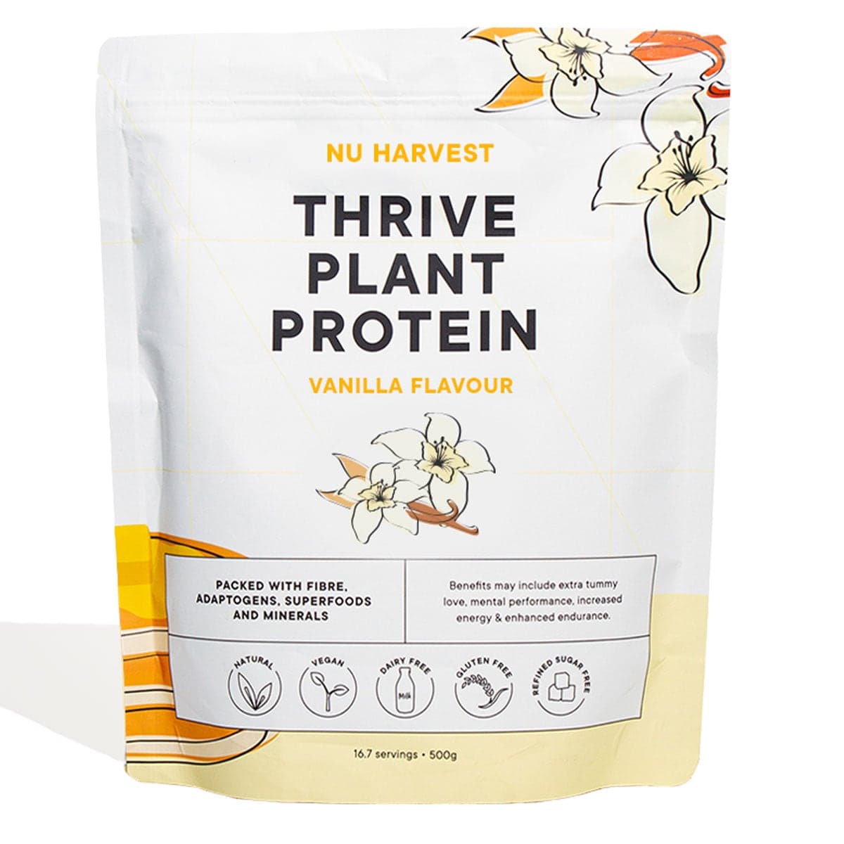 Nu Harvest Thrive Plant Protein Powder Vanilla 500g