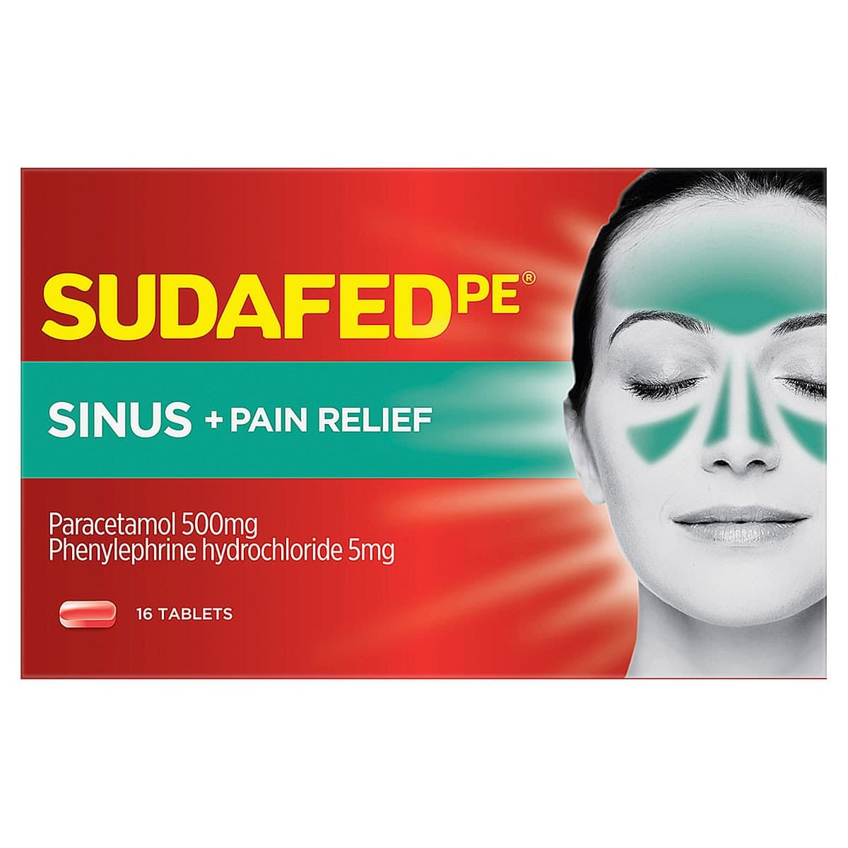 Sudafed PE Sinus & Pain 16 Tablets