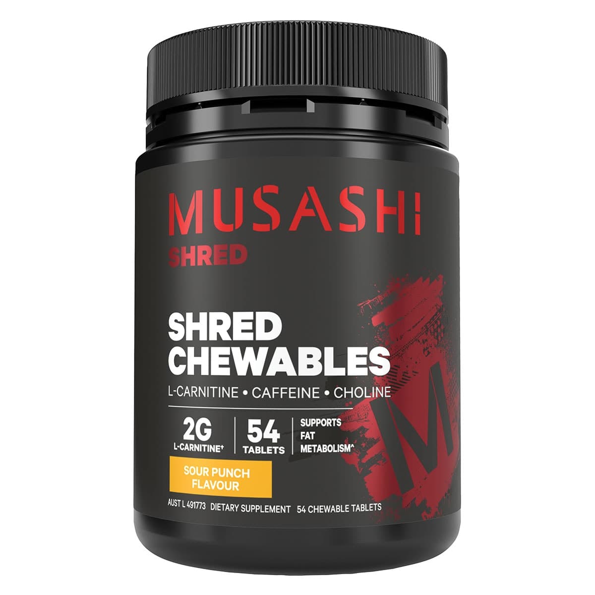 Musashi Shred Chewables Sour Punch 54 Tablets