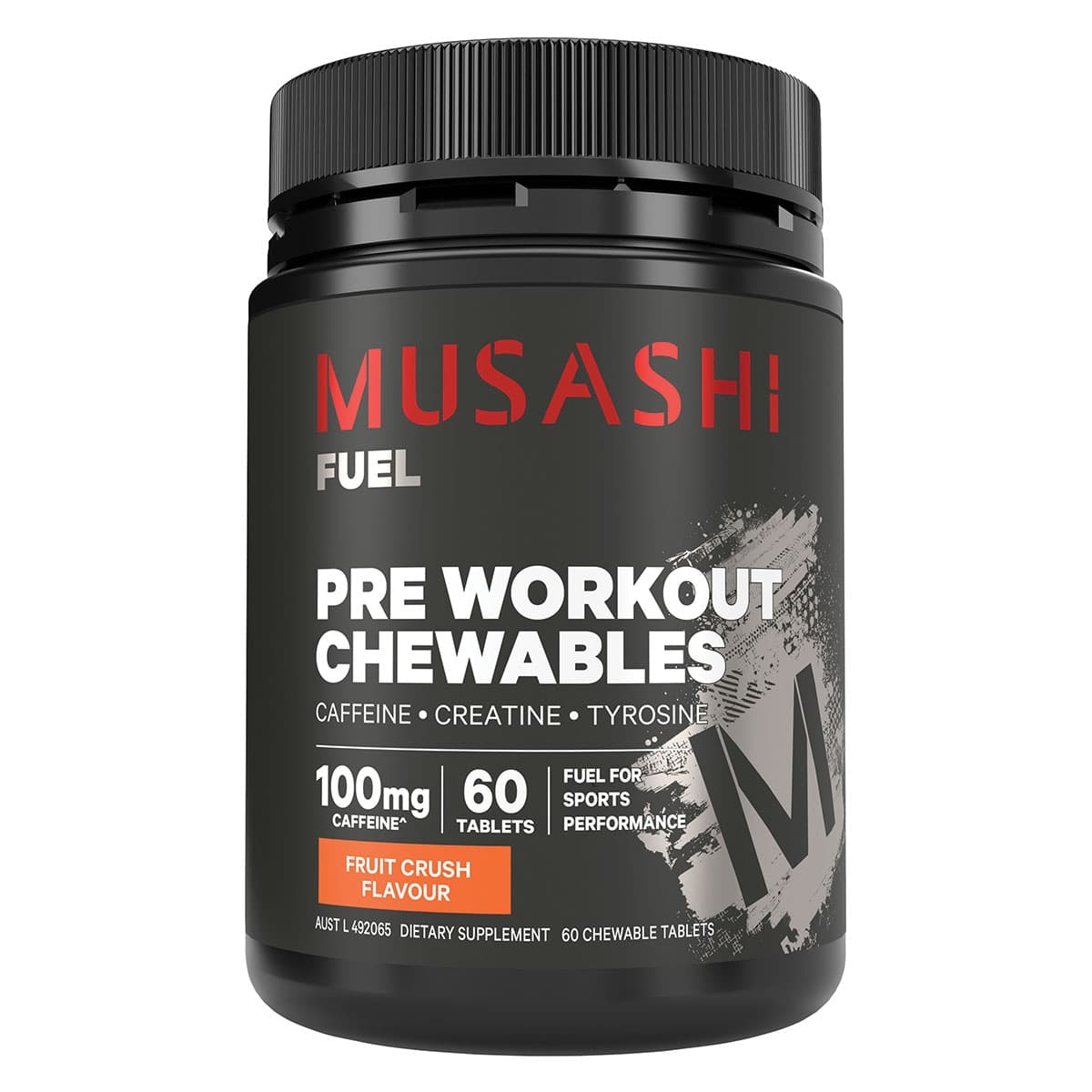 Musashi Pre-Workout Chewables Fruit Crush 60 Tablets