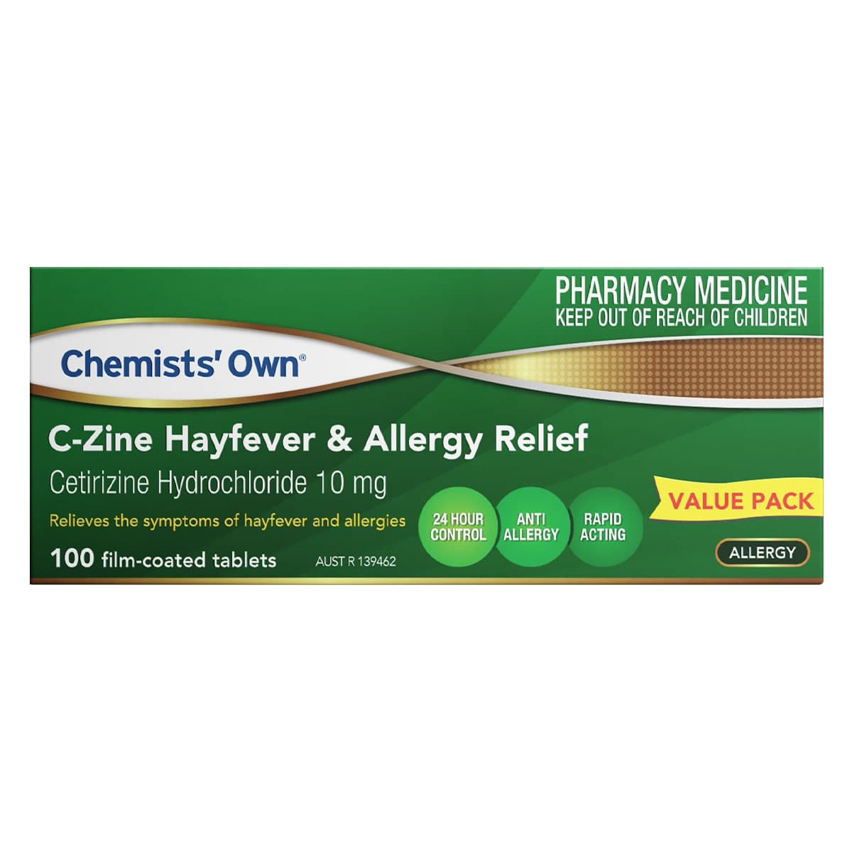 Chemists Own C-Zine Cetirizine 10mg 100 Tablets